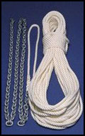 a nylon rope bundle and chains