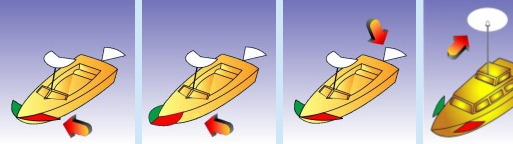 a diagram of a boat with lights