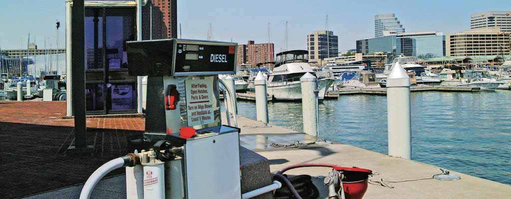 gasoline pump at a dock