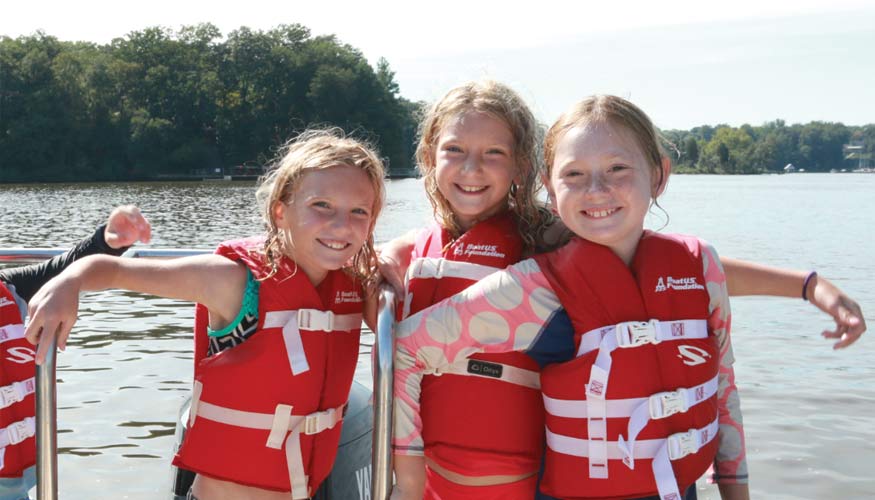 kids in boatus foundation life jackets