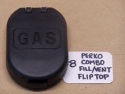 A fuel fill made by Perko features a flip top instead of the standard screw top