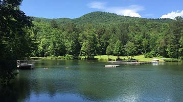 a lake in a park