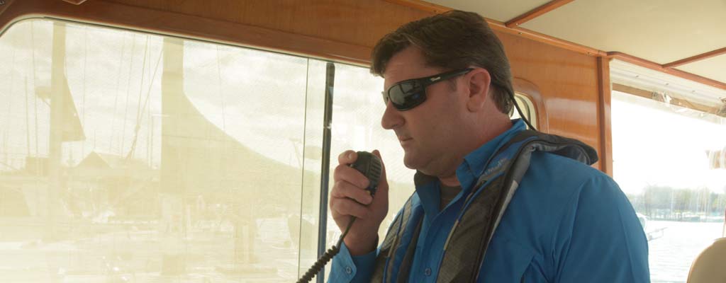 a man using a VHF radio