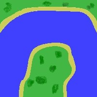 a bad drawing of a river bend