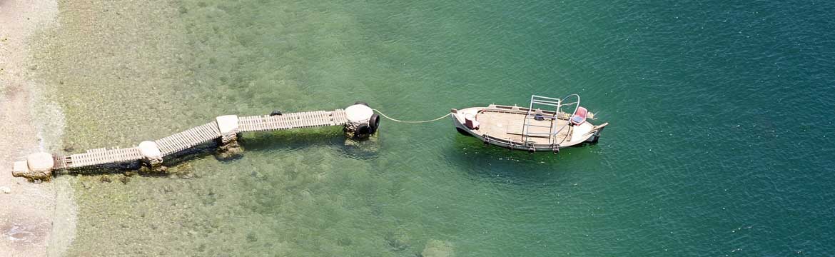 a boat loosely docked