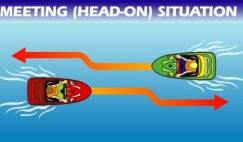 two vessels in a head on situation