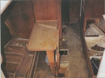 a damaged boat cabin